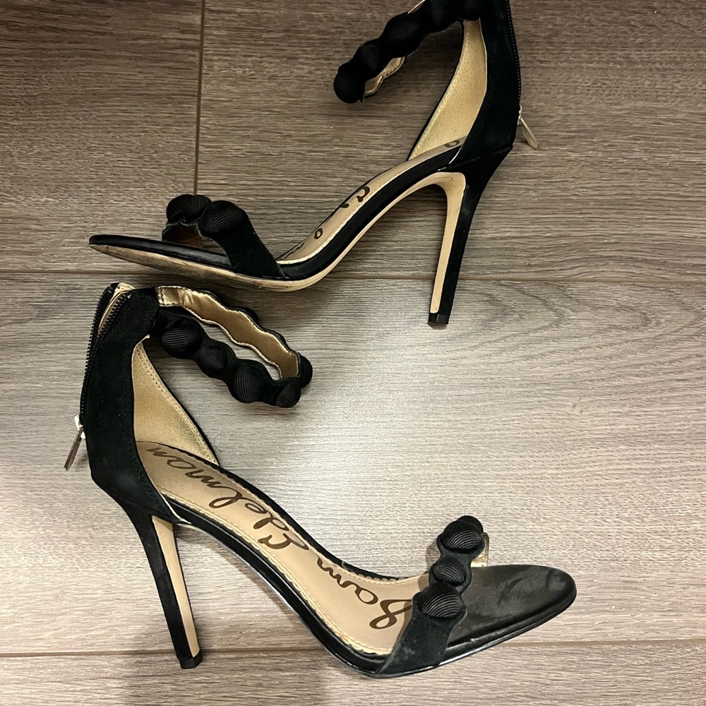 Sam Edelman black ankle strap heeled sandals, 7M
